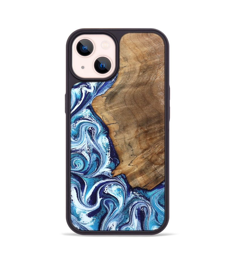 iPhone 14 Wood Phone Case - Lonnie (Blue, 798160)