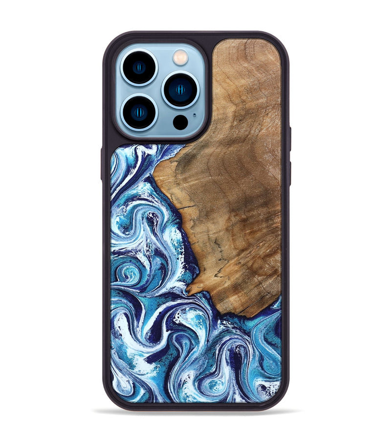 iPhone 14 Pro Max Wood Phone Case - Lonnie (Blue, 798160)