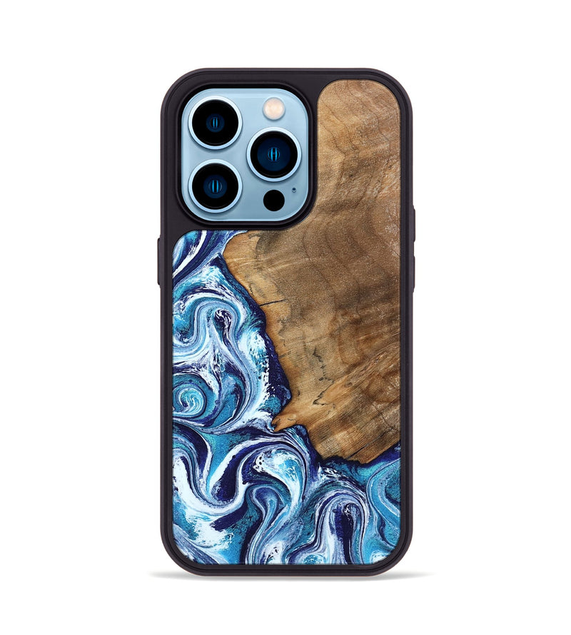 iPhone 14 Pro Wood Phone Case - Lonnie (Blue, 798160)