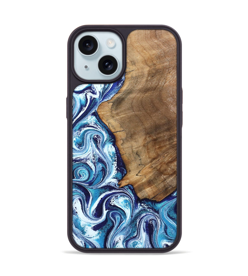 iPhone 15 Wood Phone Case - Lonnie (Blue, 798160)