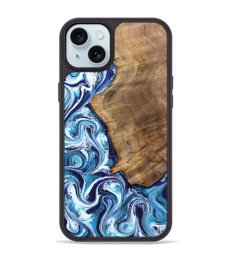 iPhone 15 Plus Wood Phone Case - Lonnie (Blue, 798160)