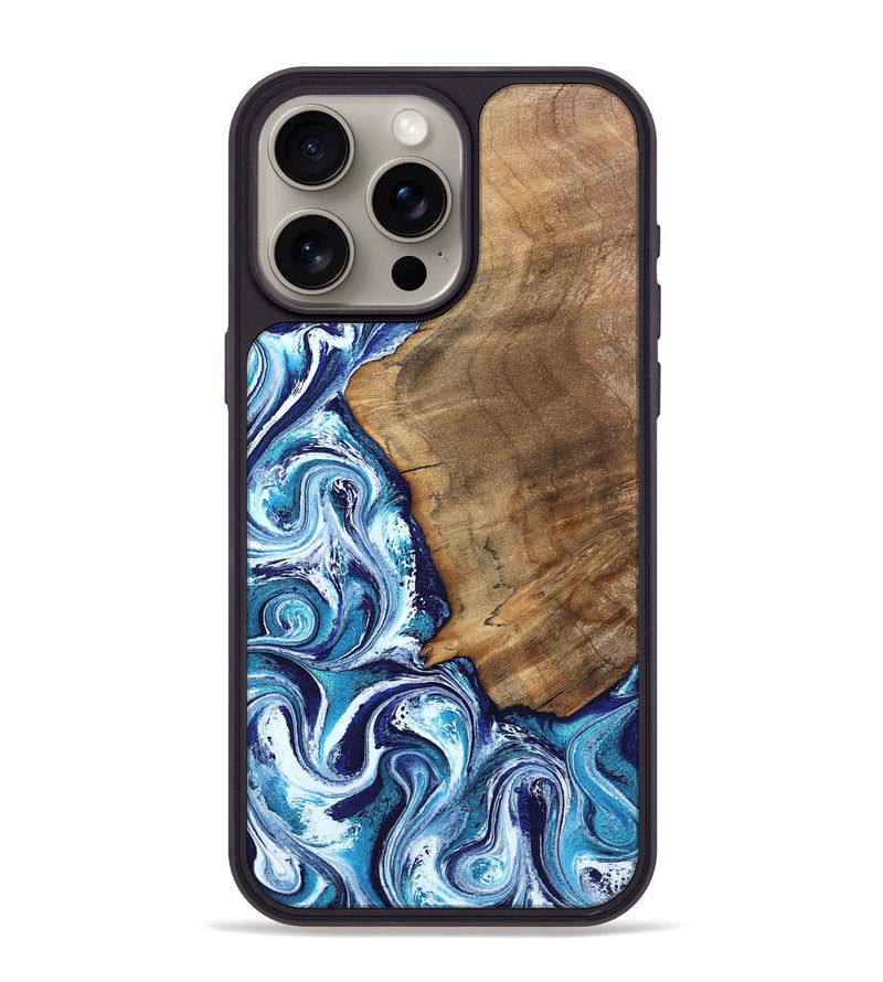 iPhone 15 Pro Max Wood Phone Case - Lonnie (Blue, 798160)