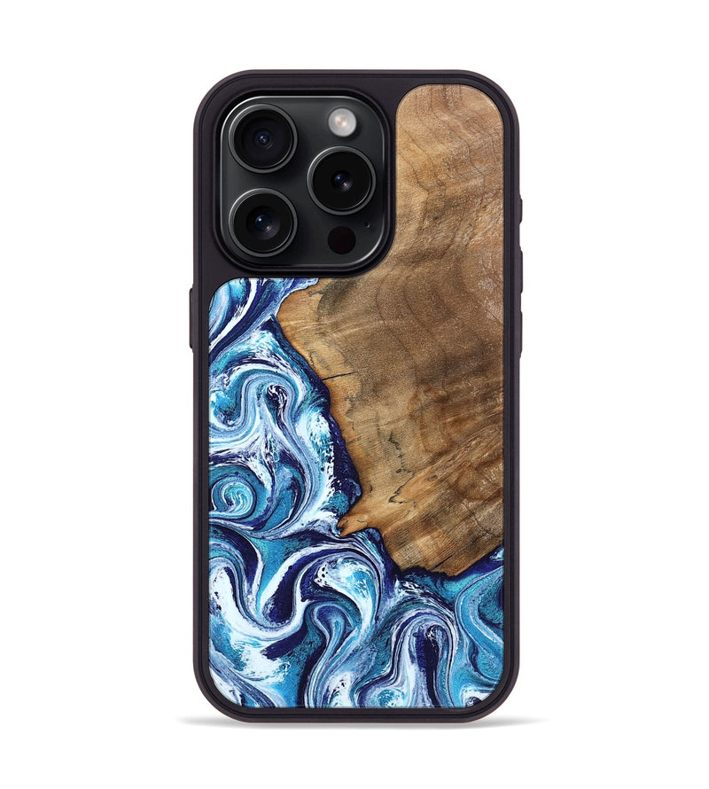 iPhone 15 Pro Wood Phone Case - Lonnie (Blue, 798160)