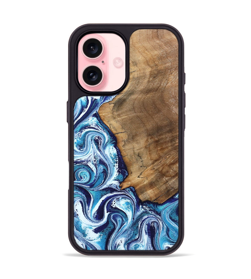 iPhone 16 Wood Phone Case - Lonnie (Blue, 798160)
