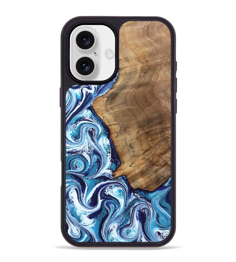 iPhone 16 Plus Wood Phone Case - Lonnie (Blue, 798160)