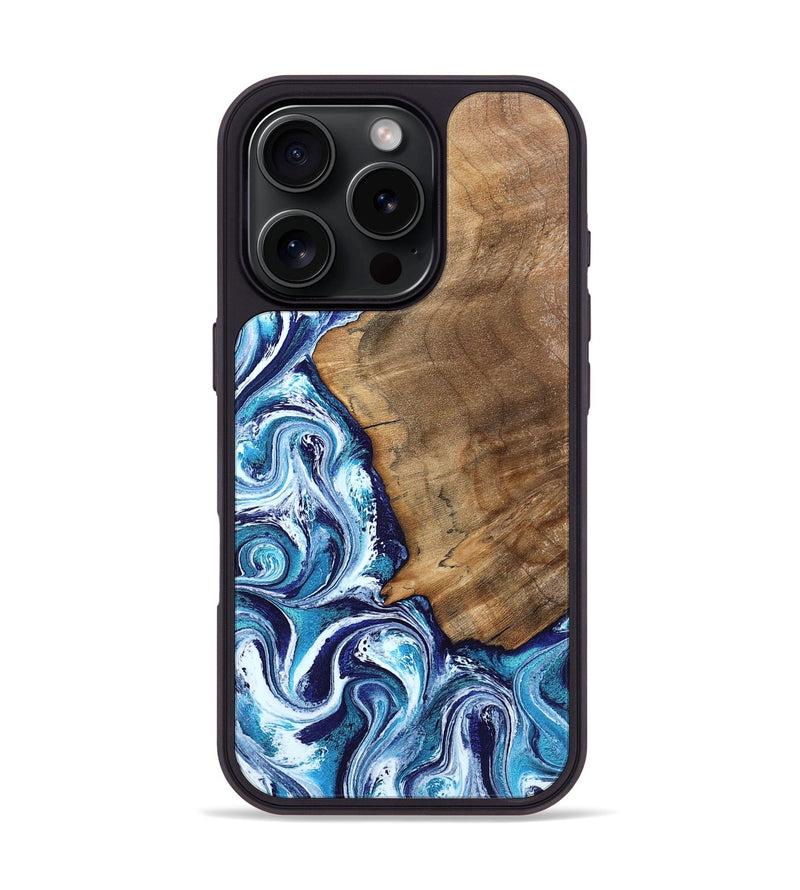 iPhone 16 Pro Wood Phone Case - Lonnie (Blue, 798160)