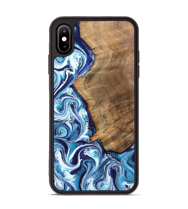 iPhone Xs Max Wood Phone Case - Lonnie (Blue, 798160)