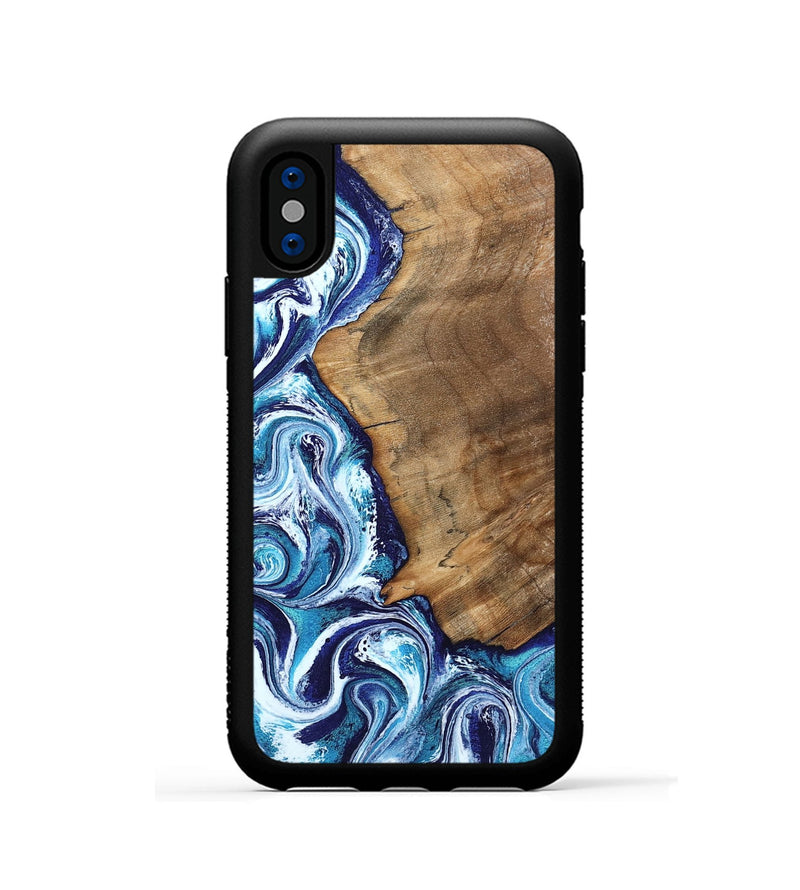 iPhone Xs Wood Phone Case - Lonnie (Blue, 798160)