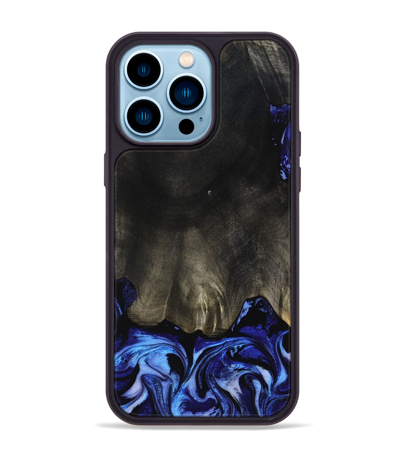 iPhone 14 Pro Max Wood Phone Case - Addilyn (Blue, 798161)
