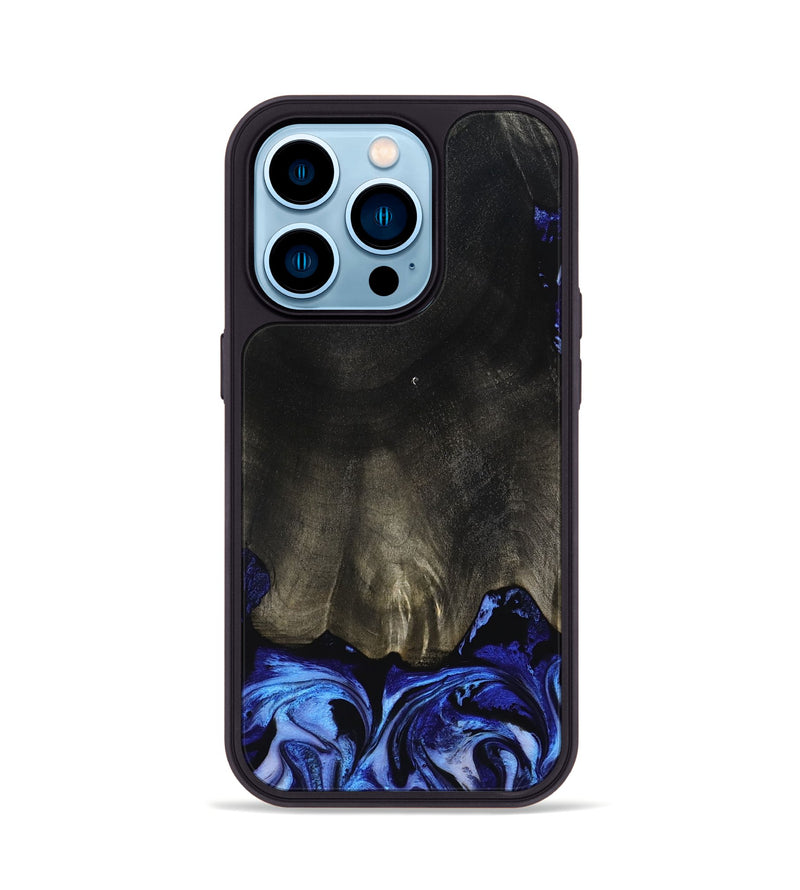 iPhone 14 Pro Wood Phone Case - Addilyn (Blue, 798161)