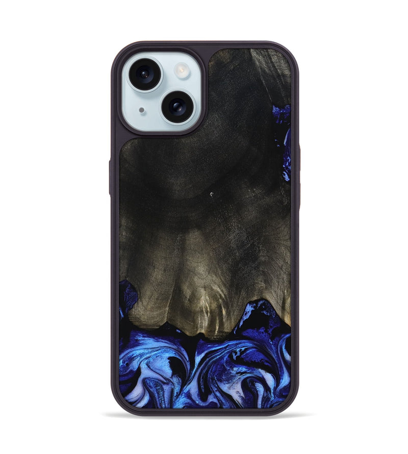 iPhone 15 Wood Phone Case - Addilyn (Blue, 798161)