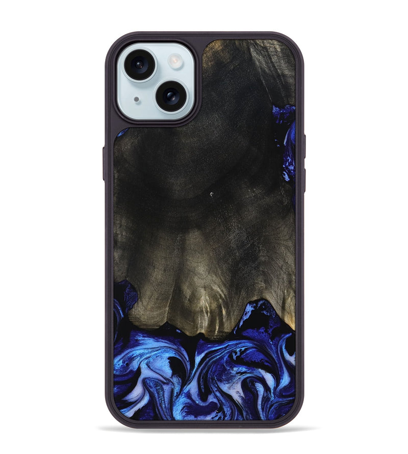 iPhone 15 Plus Wood Phone Case - Addilyn (Blue, 798161)