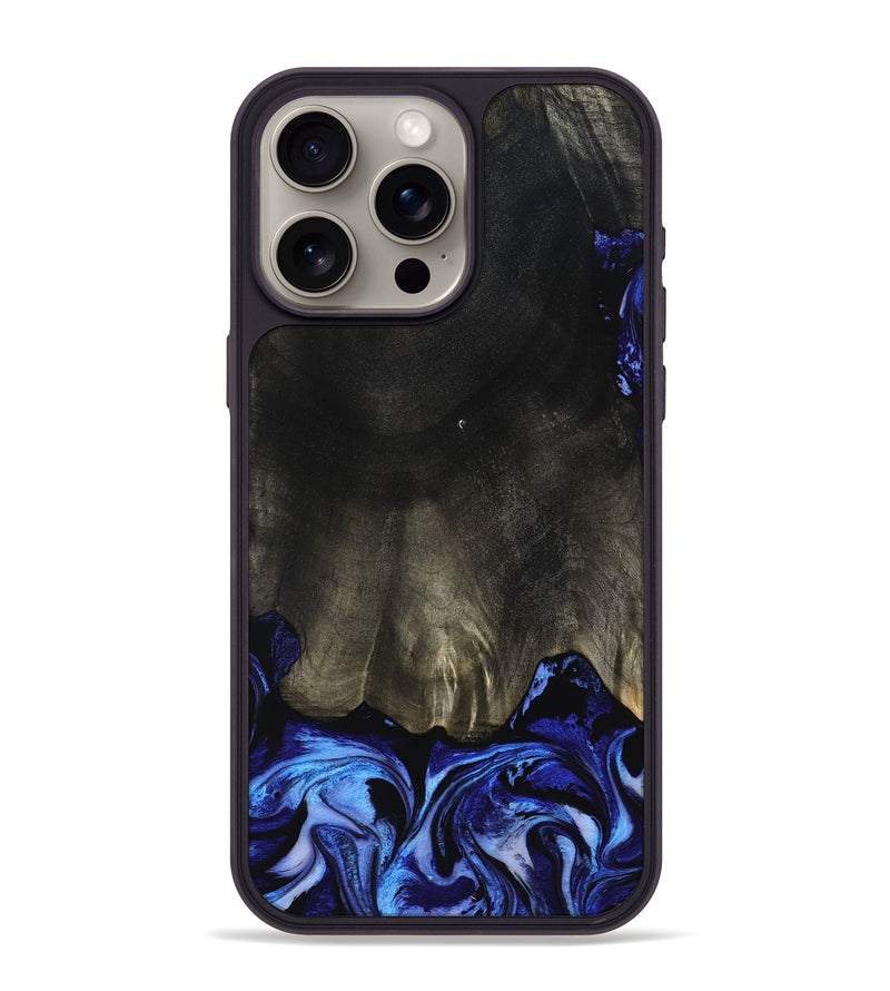 iPhone 15 Pro Max Wood Phone Case - Addilyn (Blue, 798161)