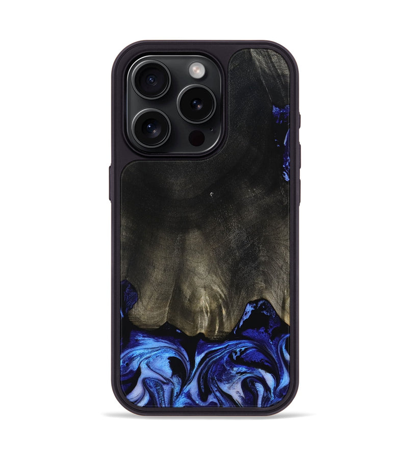 iPhone 15 Pro Wood Phone Case - Addilyn (Blue, 798161)