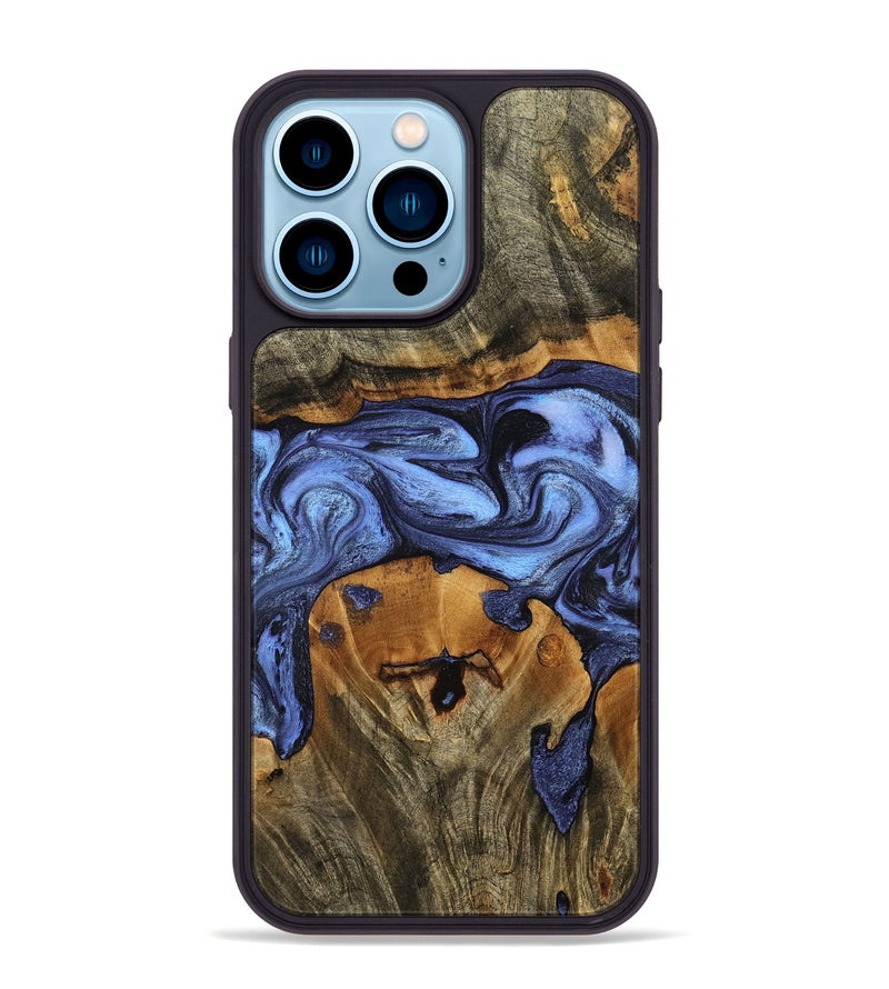 iPhone 14 Pro Max Wood Phone Case - Waldo (Blue, 798164)