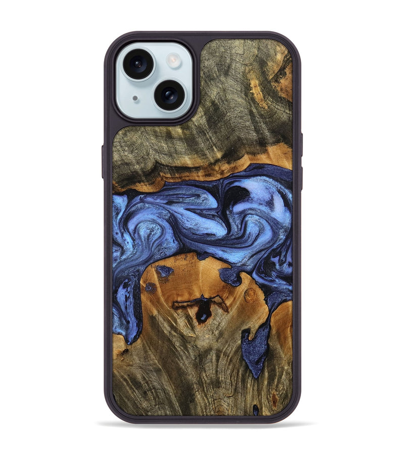 iPhone 15 Plus Wood Phone Case - Waldo (Blue, 798164)