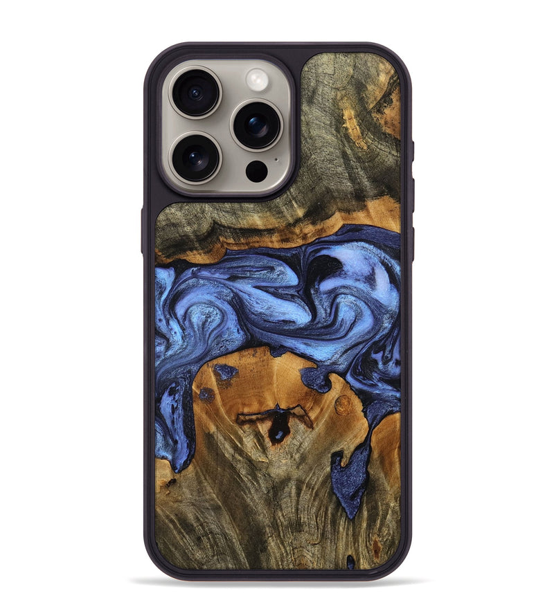 iPhone 15 Pro Max Wood Phone Case - Waldo (Blue, 798164)