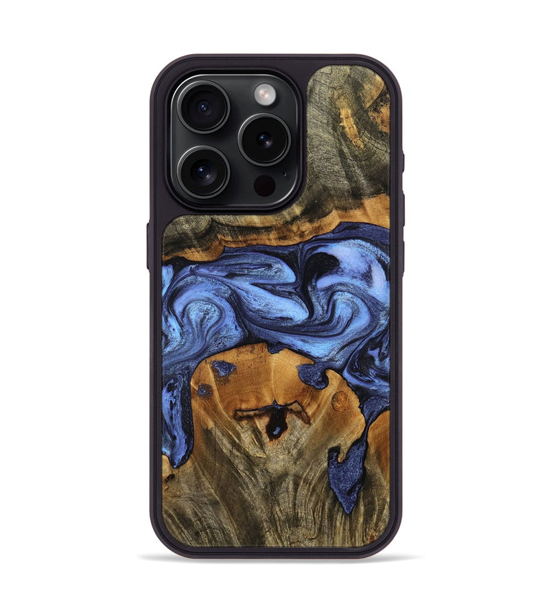 iPhone 15 Pro Wood Phone Case - Waldo (Blue, 798164)