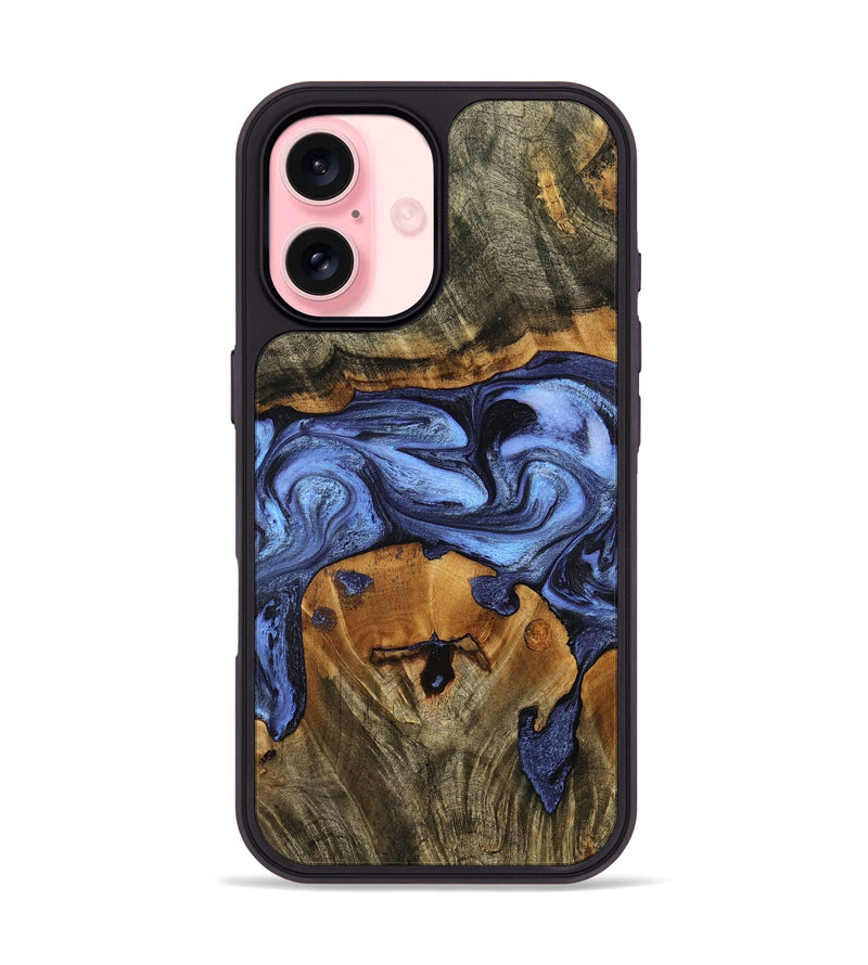 iPhone 16 Wood Phone Case - Waldo (Blue, 798164)