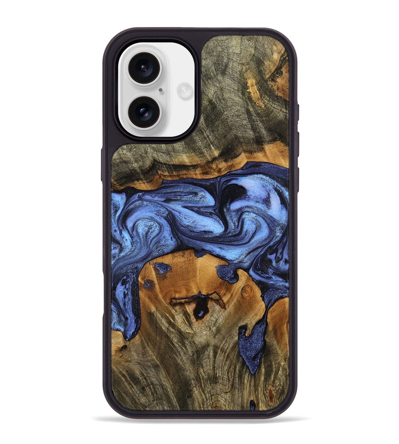 iPhone 16 Plus Wood Phone Case - Waldo (Blue, 798164)