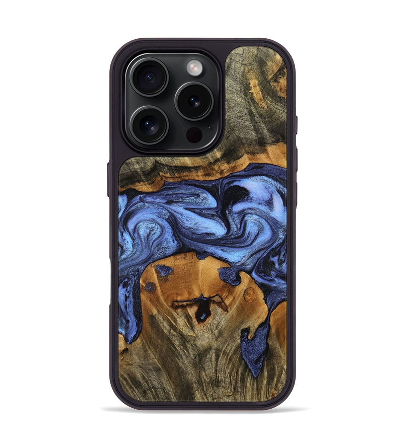 iPhone 16 Pro Wood Phone Case - Waldo (Blue, 798164)