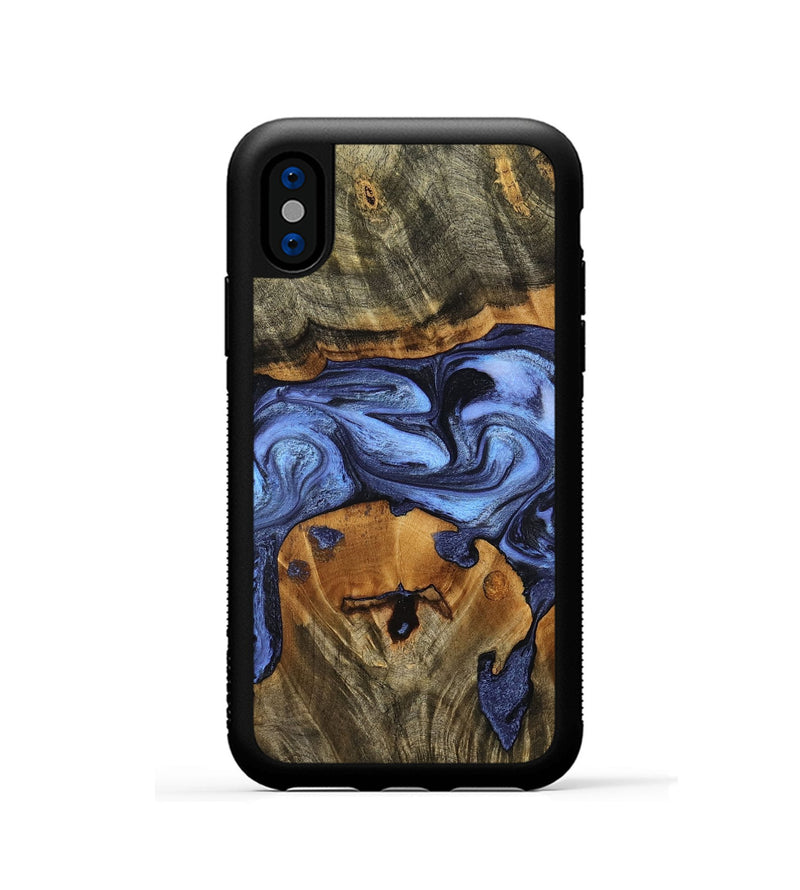 iPhone Xs Wood Phone Case - Waldo (Blue, 798164)