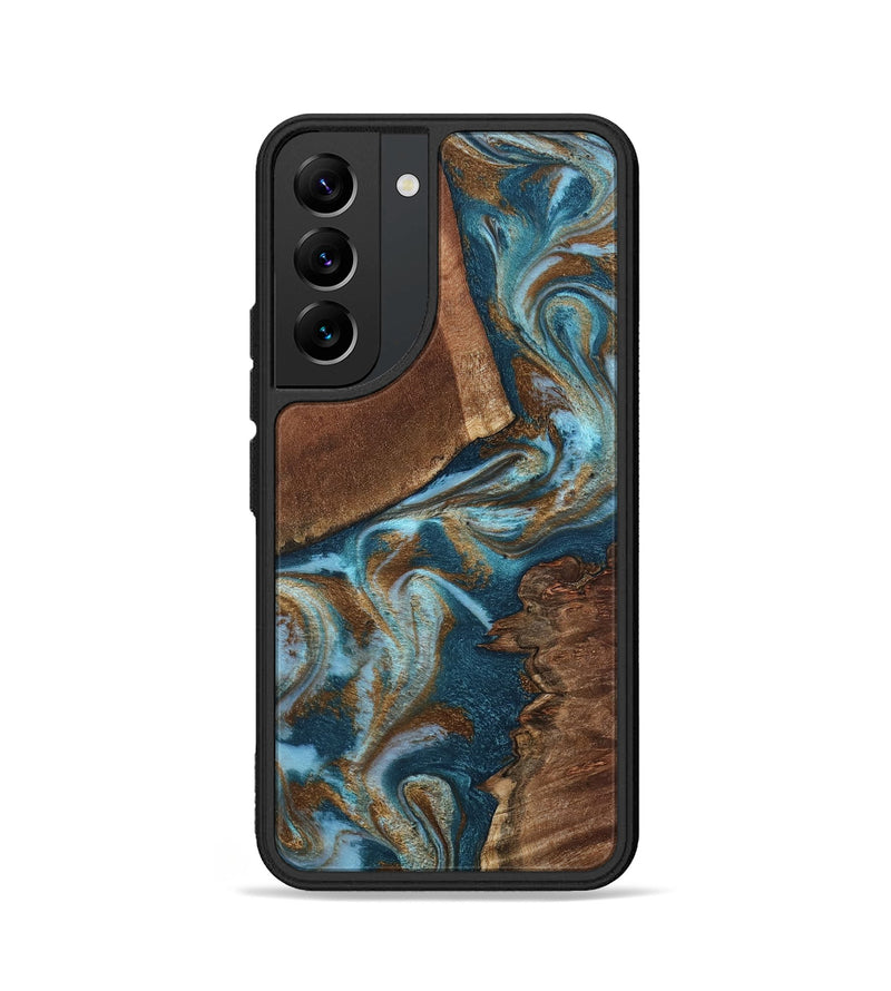 Galaxy S22 Wood Phone Case - Charli (Teal & Gold, 798167)