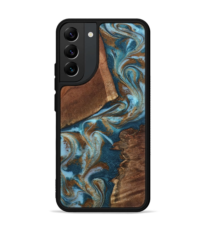 Galaxy S22 Plus Wood Phone Case - Charli (Teal & Gold, 798167)