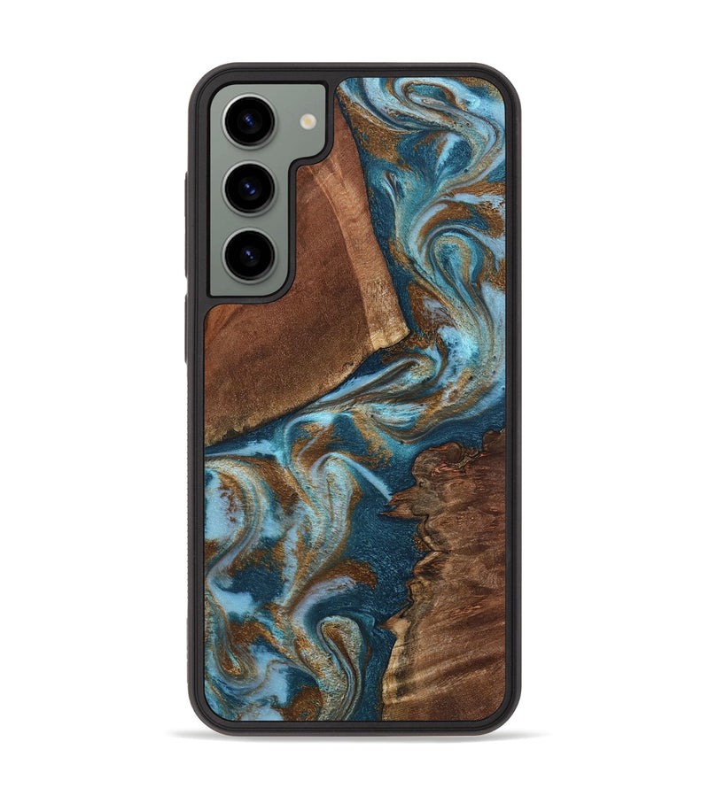 Galaxy S23 Plus Wood Phone Case - Charli (Teal & Gold, 798167)