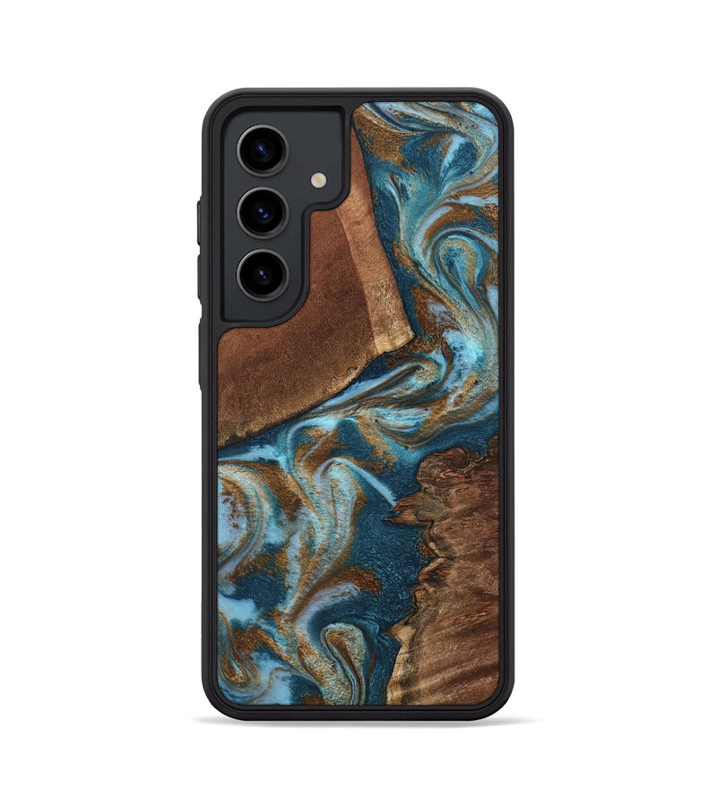 Galaxy S24 Wood Phone Case - Charli (Teal & Gold, 798167)