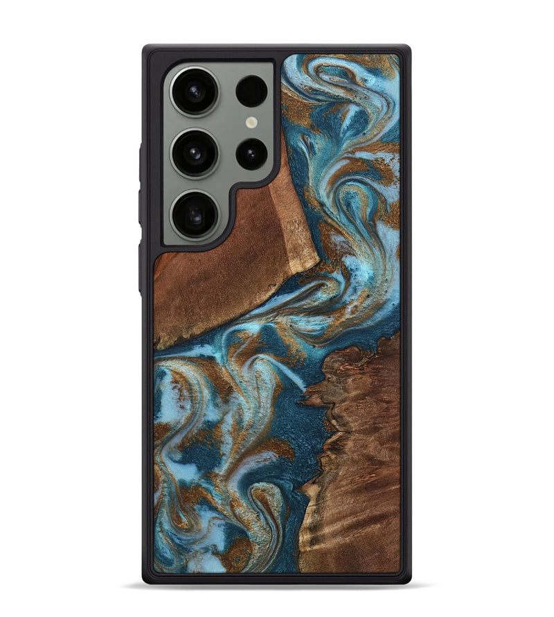 Galaxy S24 Ultra Wood Phone Case - Charli (Teal & Gold, 798167)