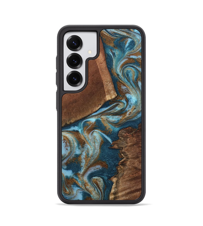 Galaxy S25 Wood Phone Case - Charli (Teal & Gold, 798167)