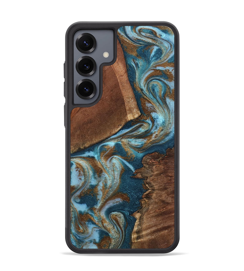 Galaxy S25 Plus Wood Phone Case - Charli (Teal & Gold, 798167)