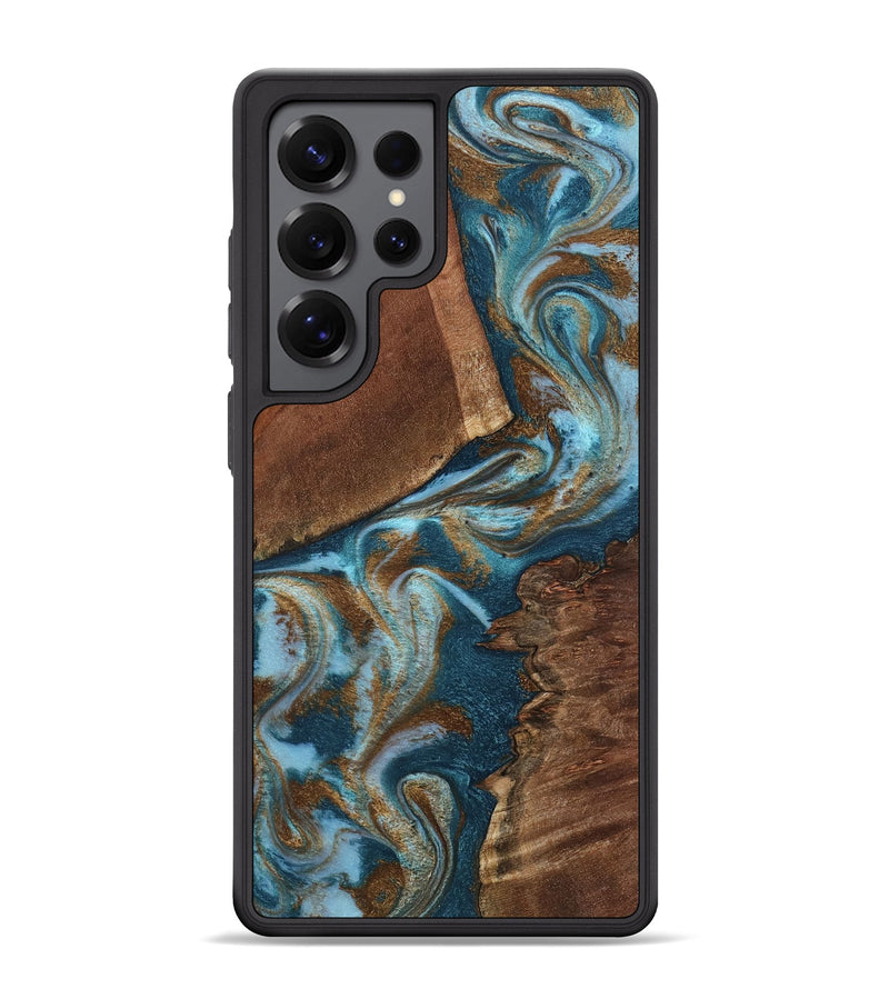 Galaxy S25 Ultra Wood Phone Case - Charli (Teal & Gold, 798167)