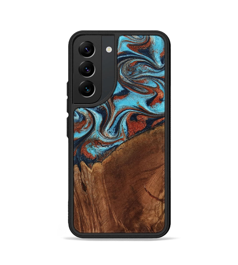 Galaxy S22 Wood Phone Case - Albina (Teal & Gold, 798168)