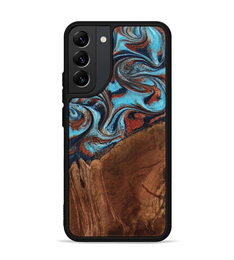 Galaxy S22 Plus Wood Phone Case - Albina (Teal & Gold, 798168)