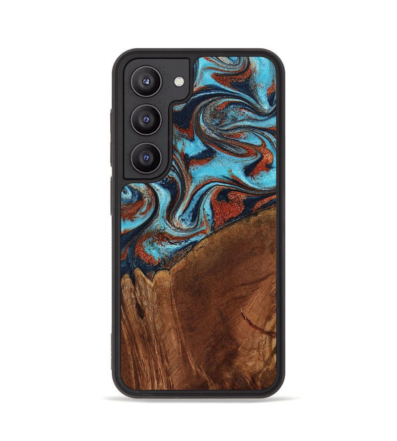 Galaxy S23 Wood Phone Case - Albina (Teal & Gold, 798168)