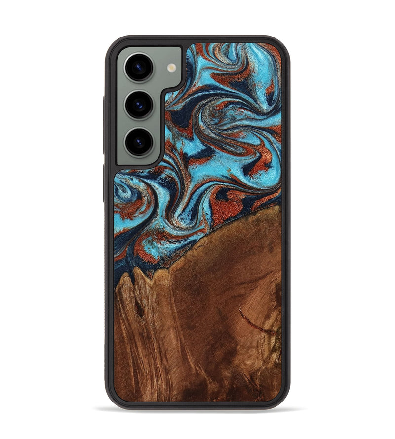Galaxy S23 Plus Wood Phone Case - Albina (Teal & Gold, 798168)