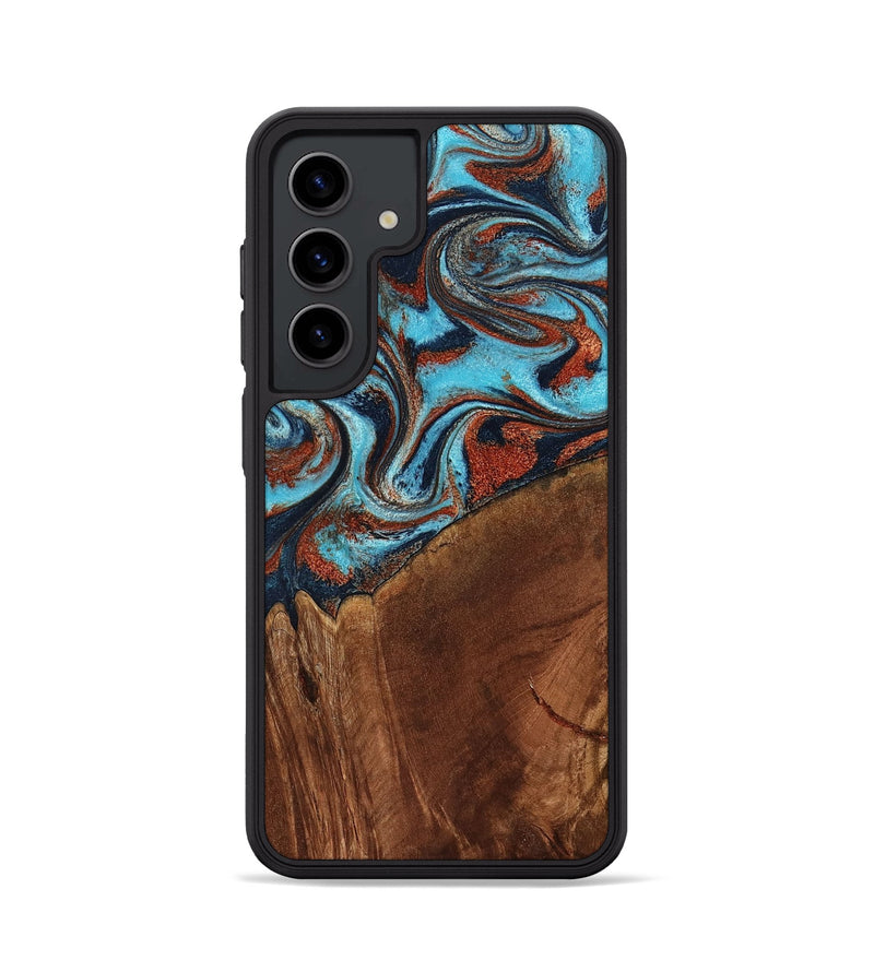 Galaxy S24 Wood Phone Case - Albina (Teal & Gold, 798168)