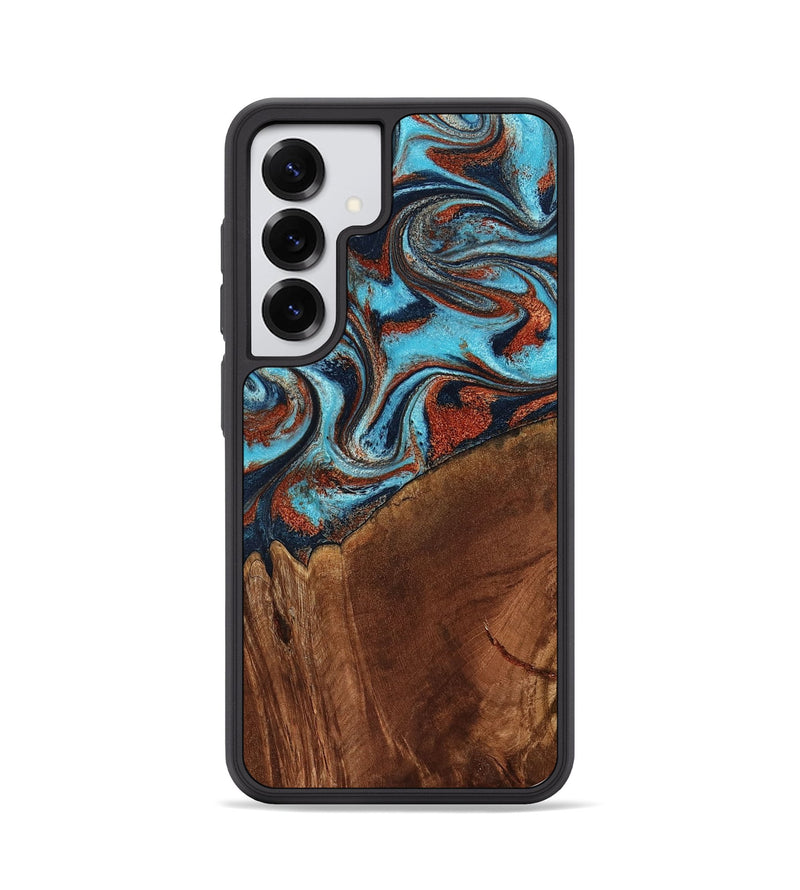 Galaxy S25 Wood Phone Case - Albina (Teal & Gold, 798168)