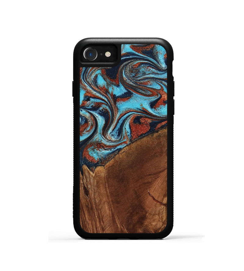 iPhone SE Wood Phone Case - Albina (Teal & Gold, 798168)