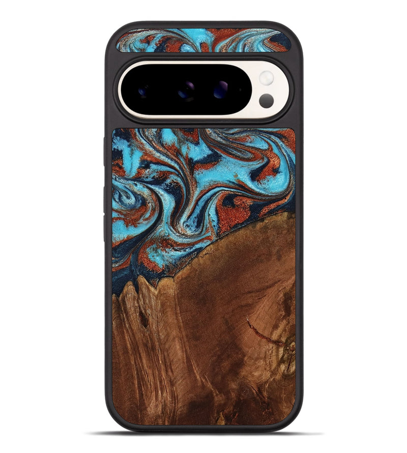 Pixel 9 Pro XL Wood Phone Case - Albina (Teal & Gold, 798168)