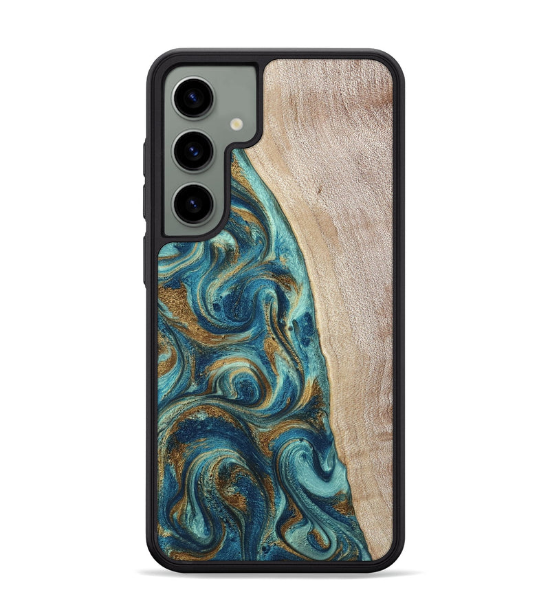 Galaxy S24 Plus Wood Phone Case - Kacey (Teal & Gold, 798169)