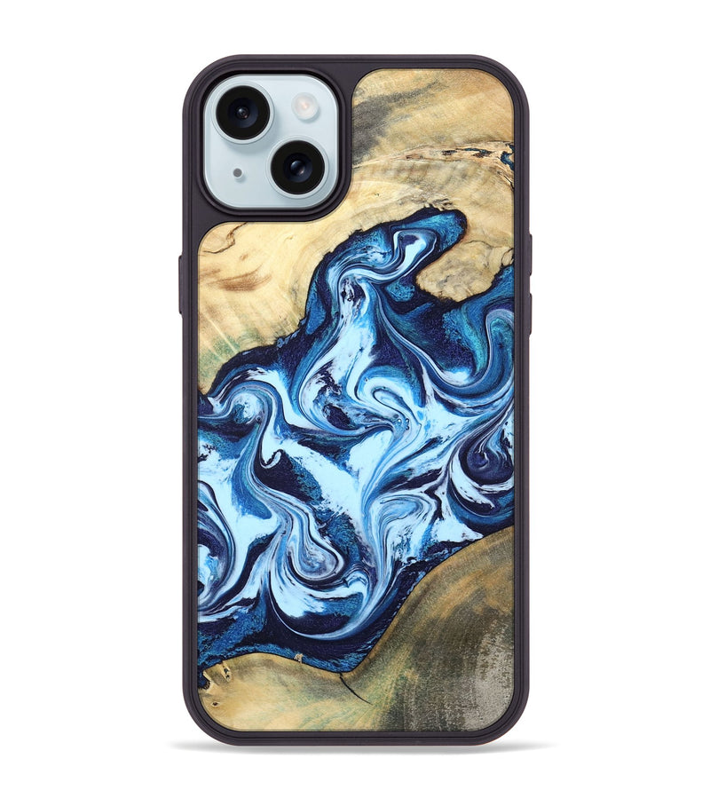 iPhone 15 Plus Wood Phone Case - Taytum (Blue, 798172)