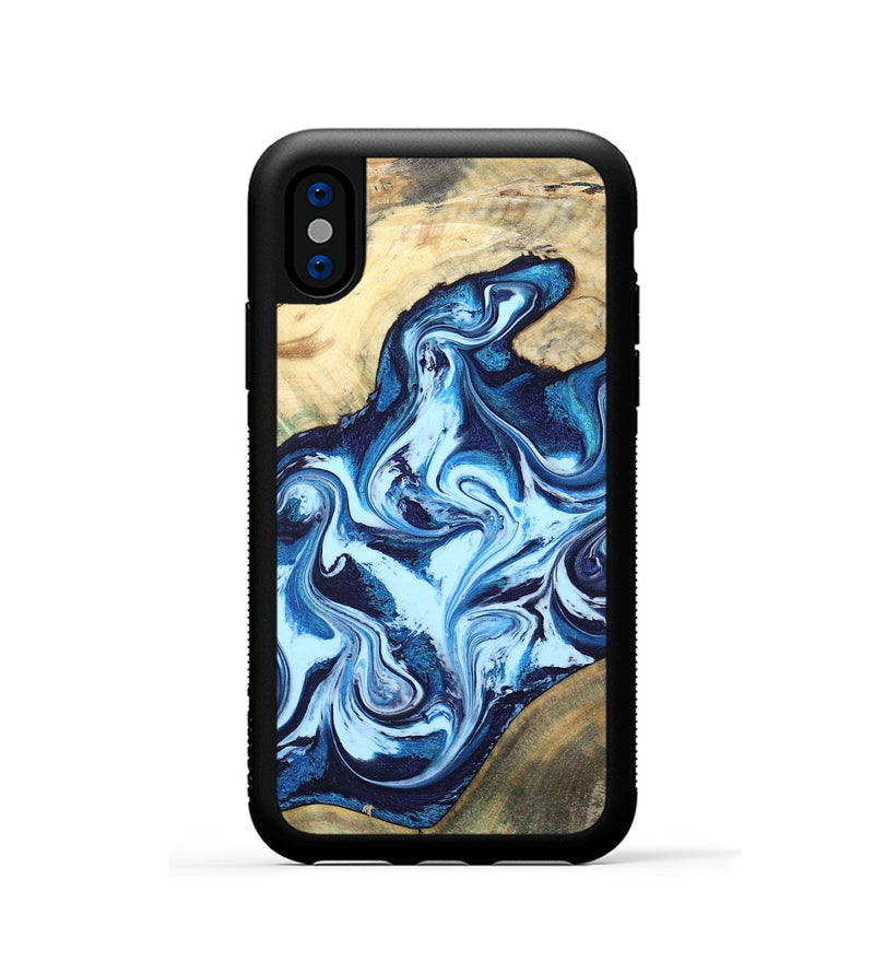 iPhone Xs Wood Phone Case - Taytum (Blue, 798172)