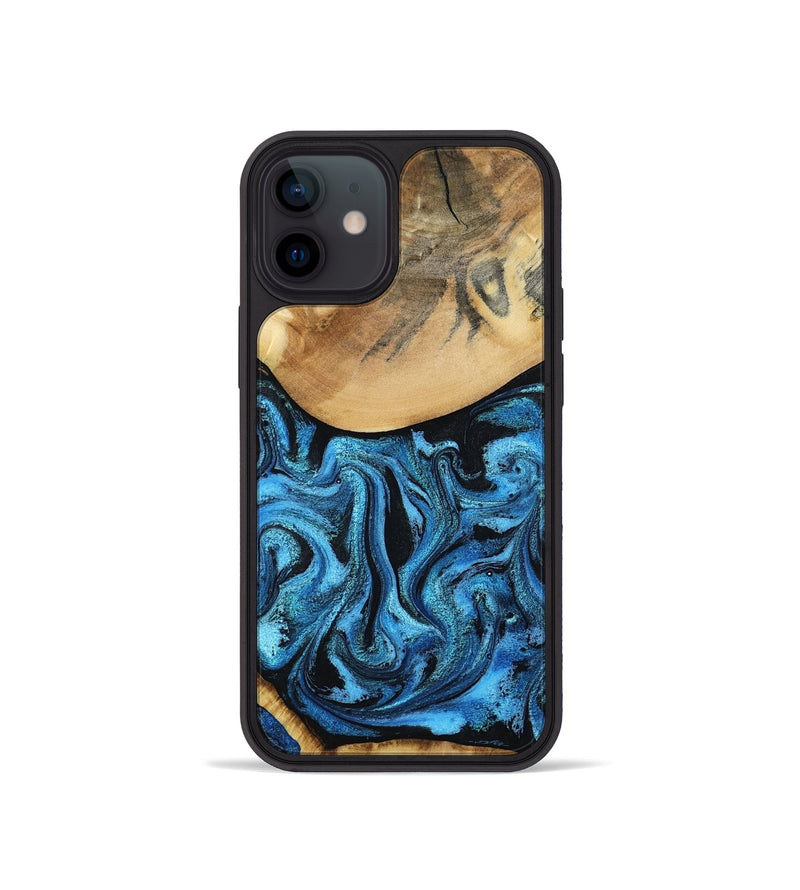 iPhone 12 mini Wood Phone Case - Lenna (Blue, 798176)