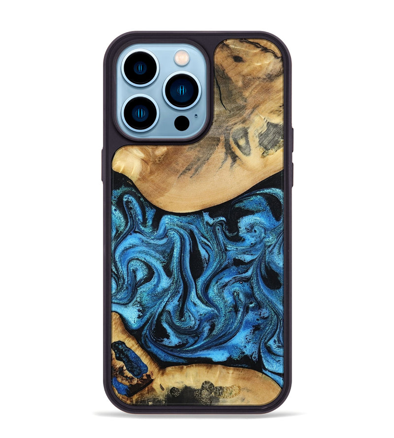 iPhone 14 Pro Max Wood Phone Case - Lenna (Blue, 798176)