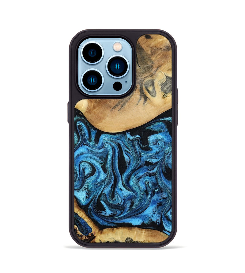 iPhone 14 Pro Wood Phone Case - Lenna (Blue, 798176)