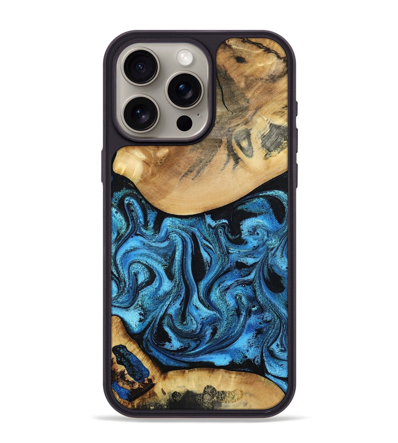 iPhone 15 Pro Max Wood Phone Case - Lenna (Blue, 798176)
