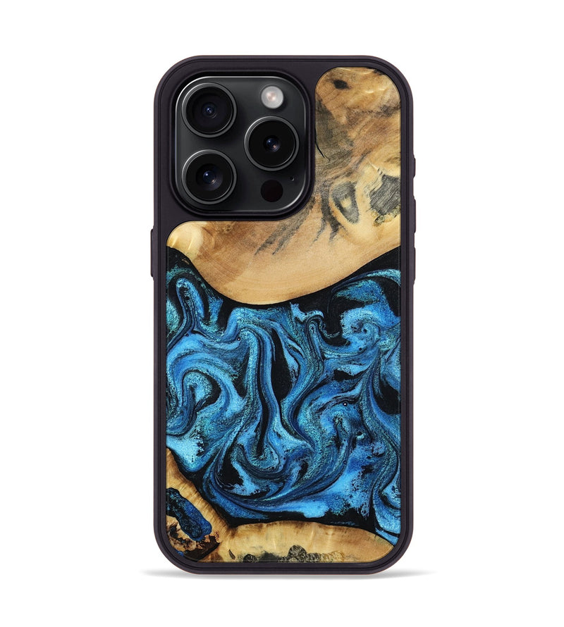 iPhone 15 Pro Wood Phone Case - Lenna (Blue, 798176)